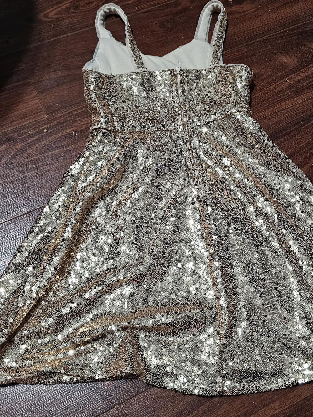 Cat & Jack Gold Sequin Dress with Black Bow